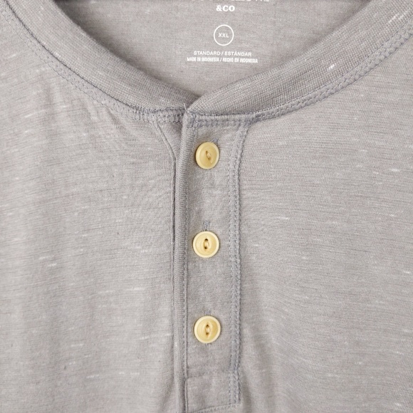 Goodfellow Long Sleeve Raglan Henley Gray Shirt - Picture 3 of 4